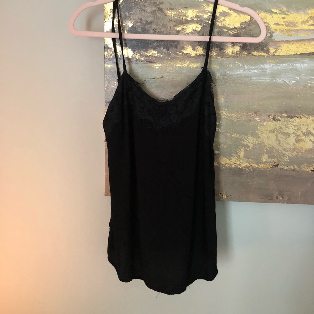 Show Shi boutique silk/lace thin strapped shirt